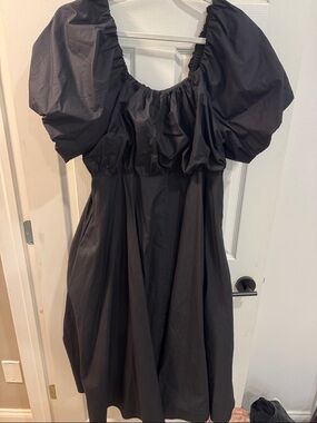 City Chic Black Puff-Sleeve Women's Dress Size 16